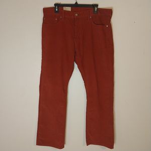 Men's NEW Levi's 514 Slim Straight Red Corduroy Jeans - 36/30